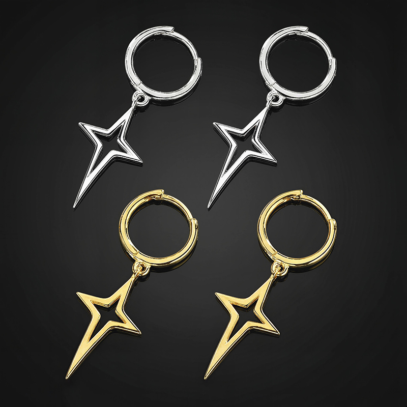 Lucky Four-pointed Star Dangle Earrings Lucky Four-pointed Star Dangle Earrings