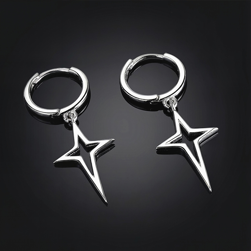 Lucky Four-pointed Star Dangle Earrings Lucky Four-pointed Star Dangle Earrings