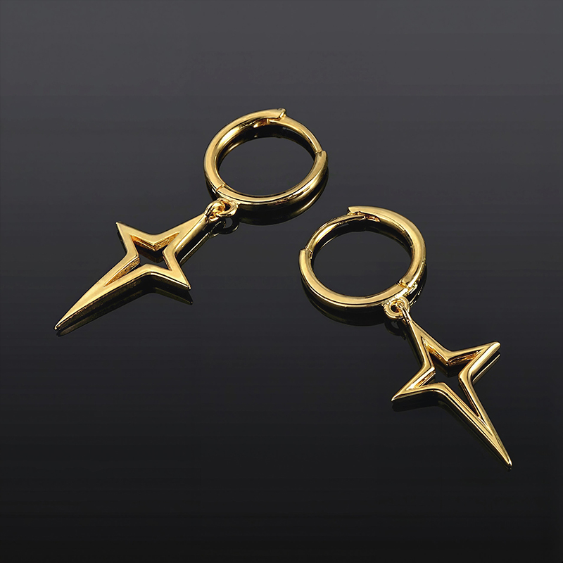 Lucky Four-pointed Star Dangle Earrings Lucky Four-pointed Star Dangle Earrings
