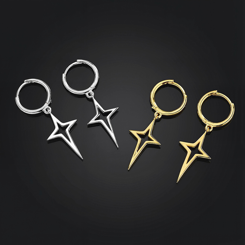 Lucky Four-pointed Star Dangle Earrings Lucky Four-pointed Star Dangle Earrings