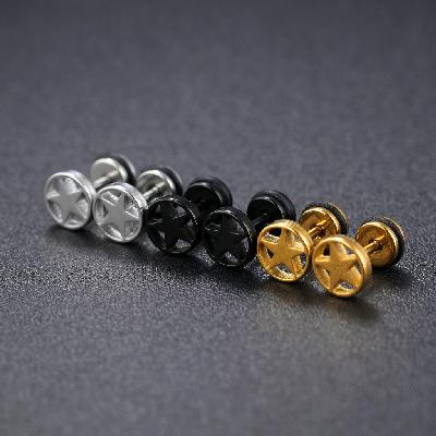  Titanium Steel Five-pointed Stud Earrings