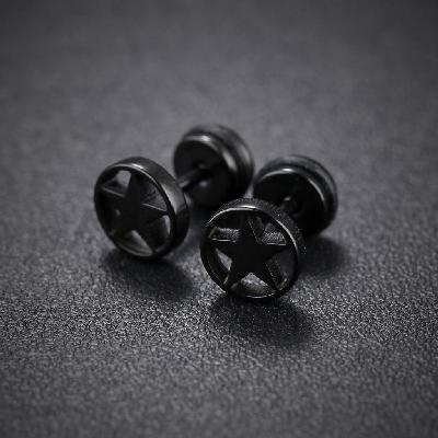  Titanium Steel Five-pointed Stud Earrings