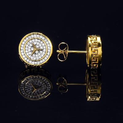 Three-Pointed Star Pave Diamonds Stud Earring