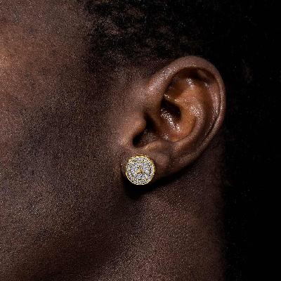 Three-Pointed Star Pave Diamonds Stud Earring