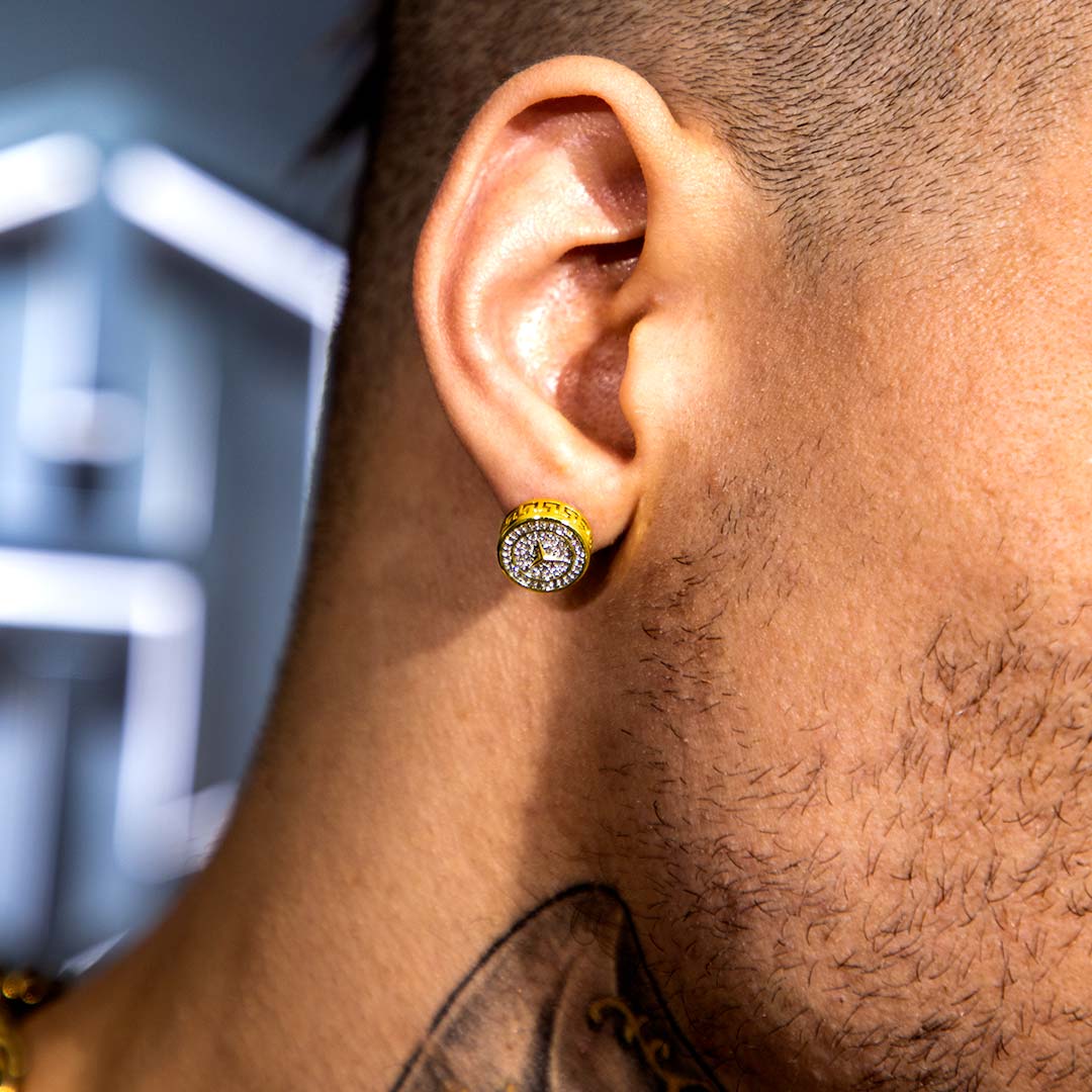 Three-Pointed Star Pave Diamonds Stud Earring