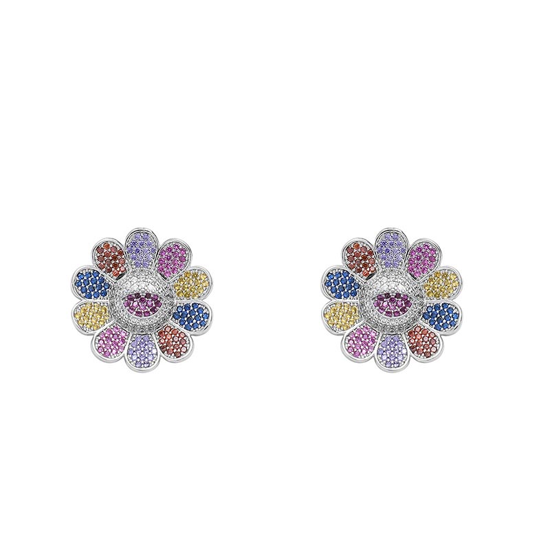 Iced Sunflower Stud Earrings