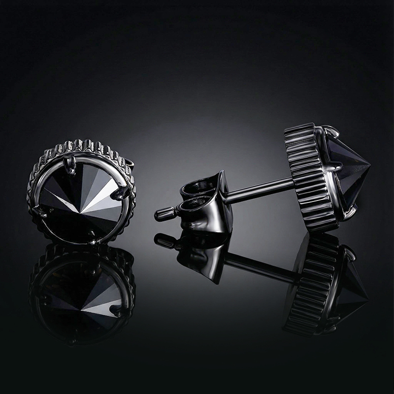  Iced Screw Cap Studs Earrings