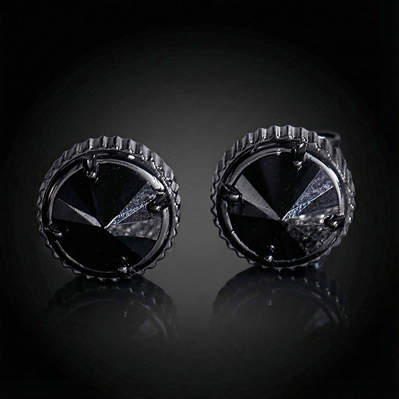  Iced Screw Cap Studs Earrings