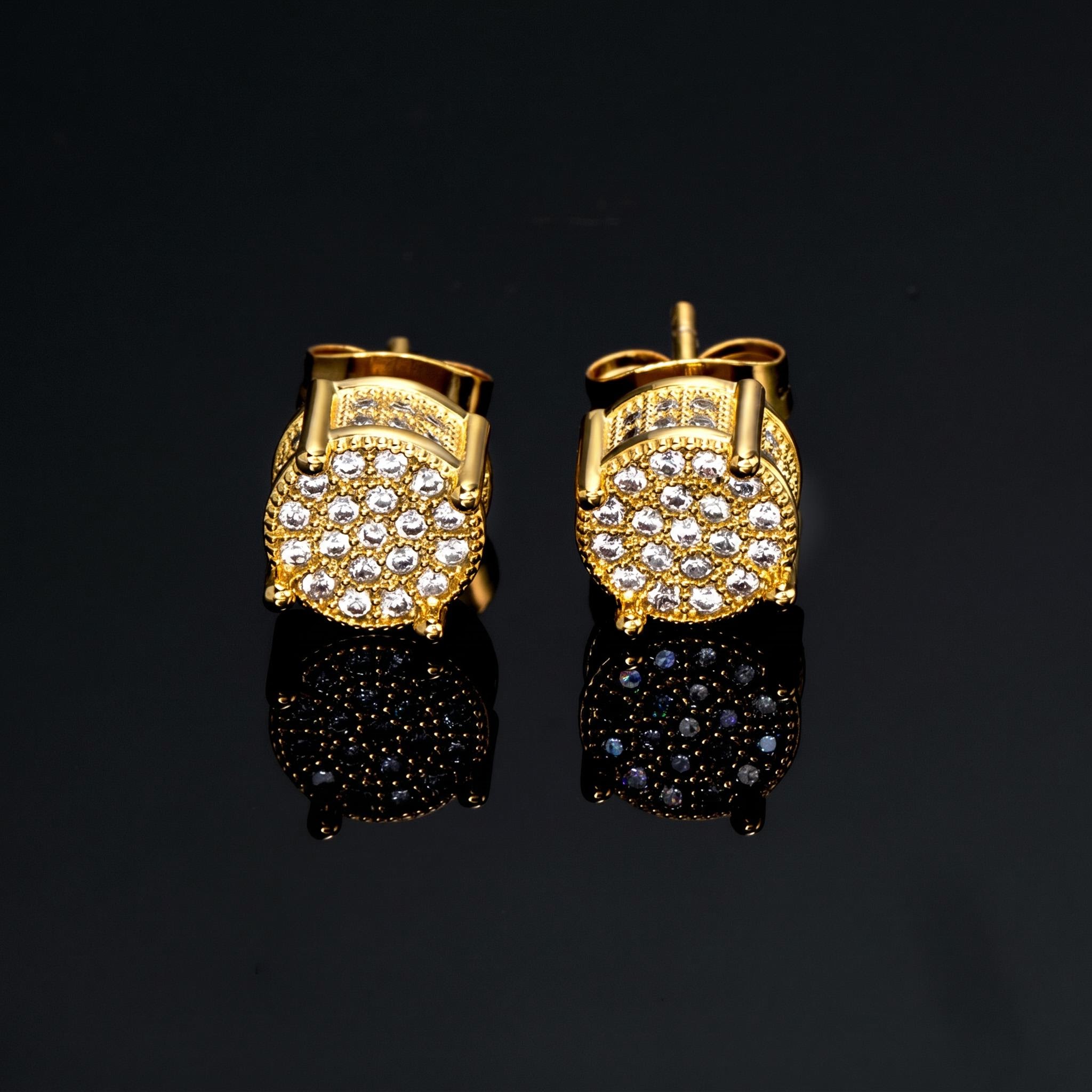 Iced Earrings in Gold Iced Earrings in Gold