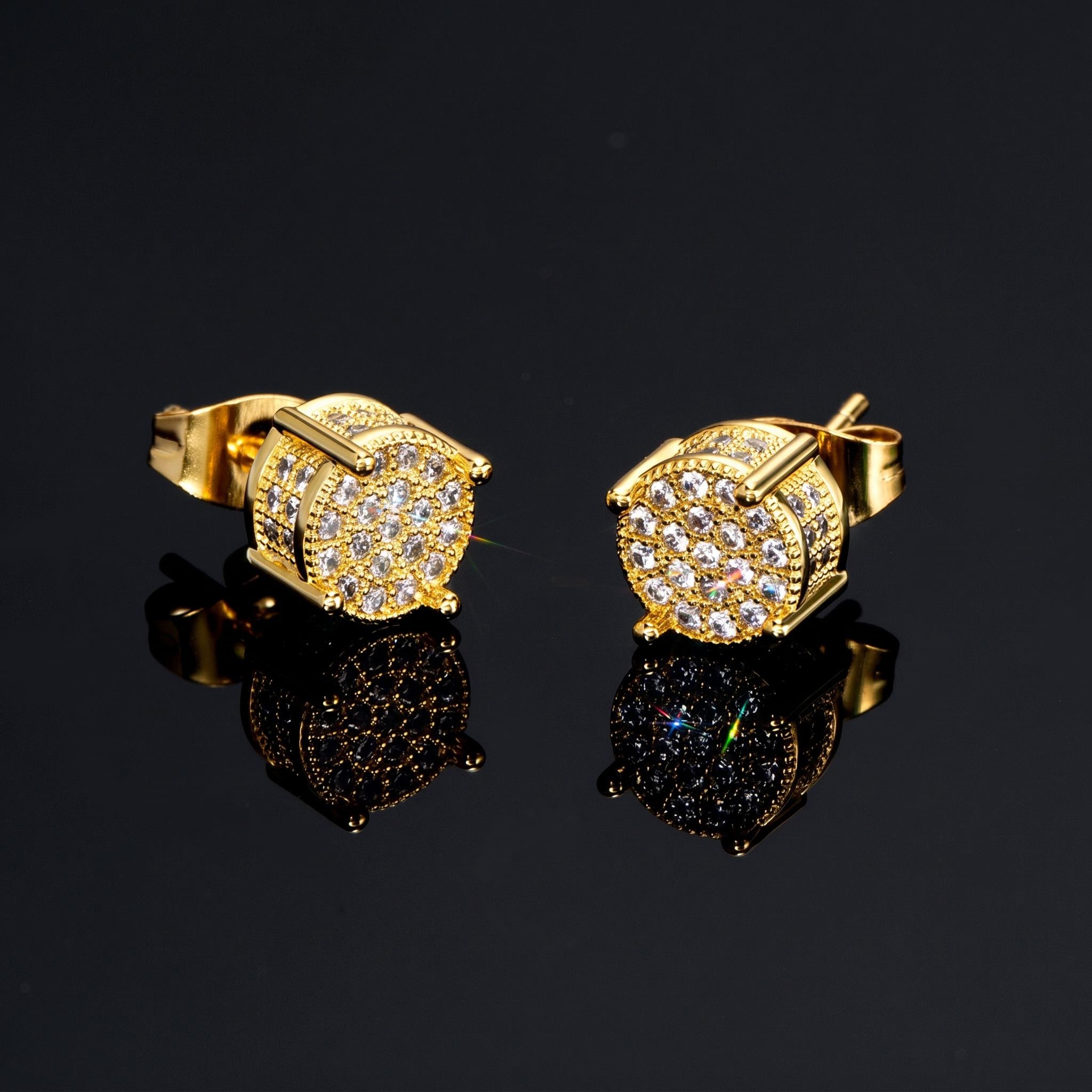 Iced Earrings in Gold Iced Earrings in Gold