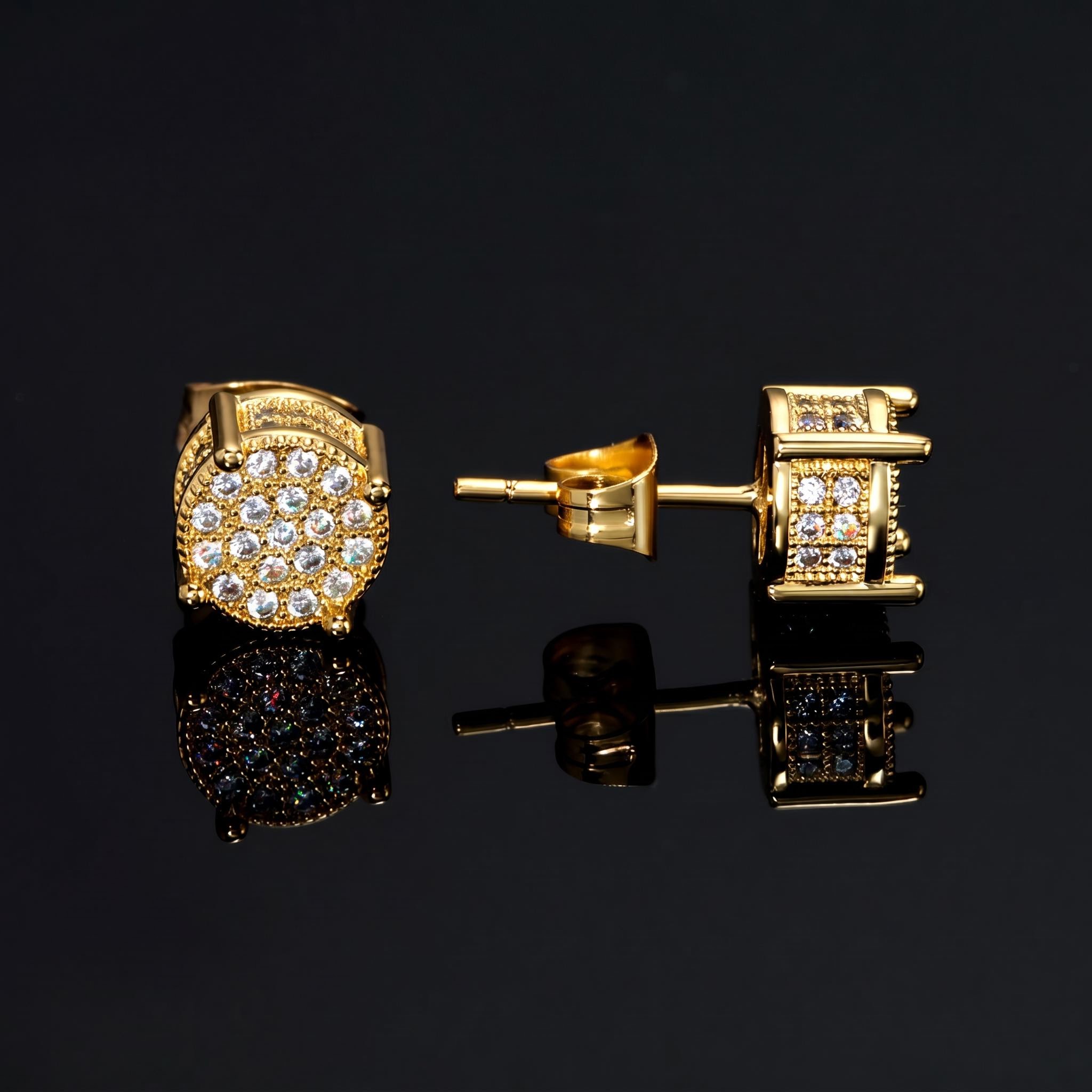 Iced Earrings in Gold Iced Earrings in Gold
