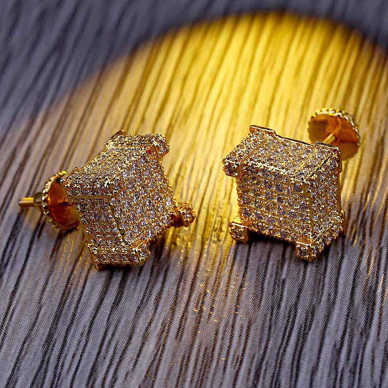 Iced Paved Diamond Stud Earring