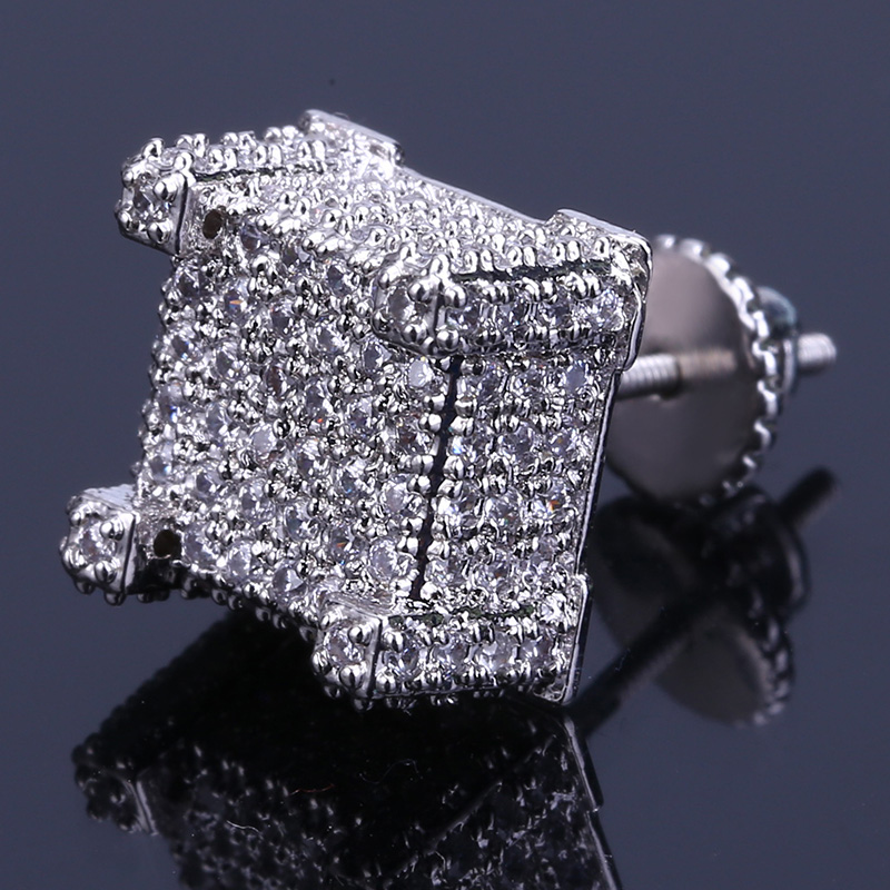 Iced Paved Diamond Stud Earring