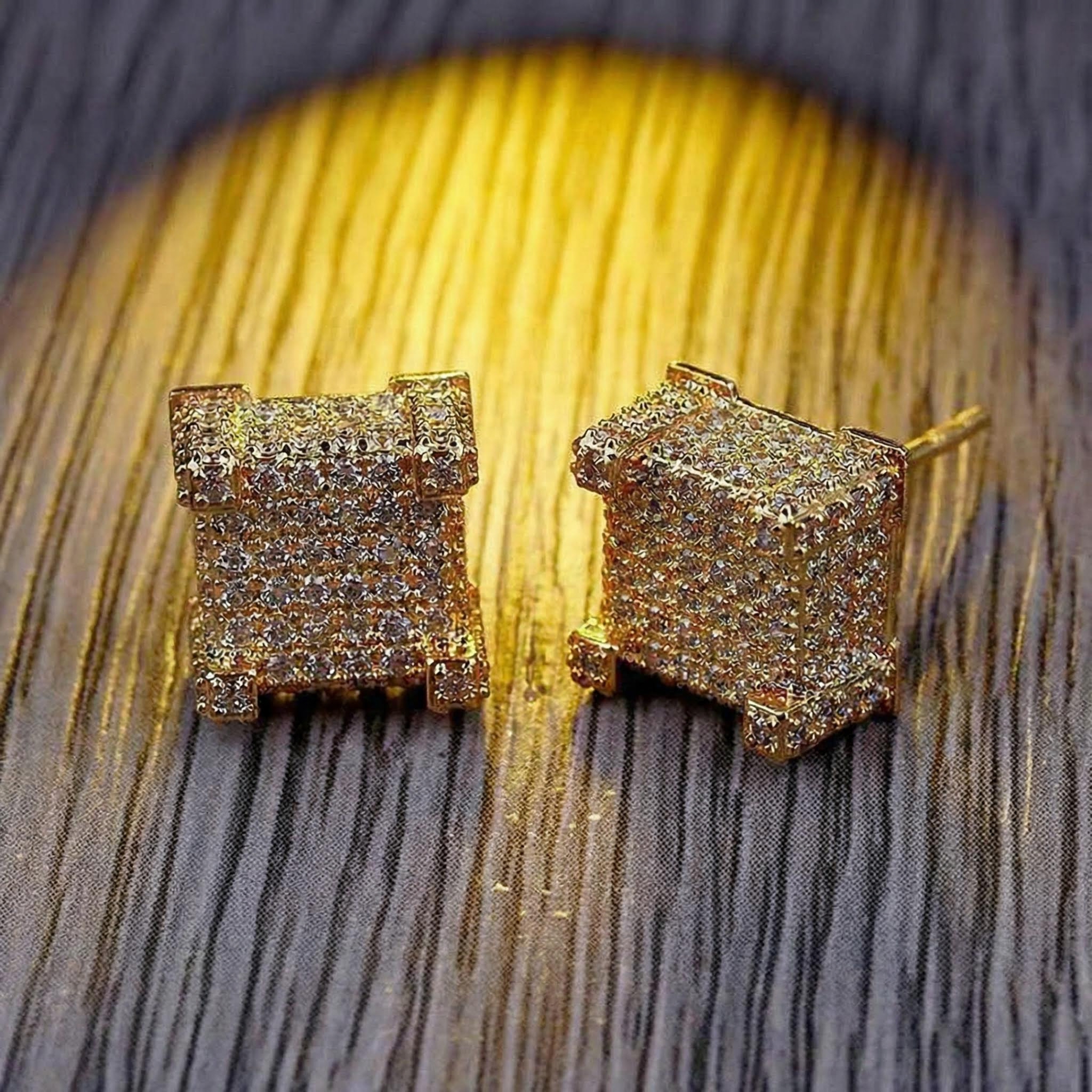 Iced Paved Diamond Stud Earring