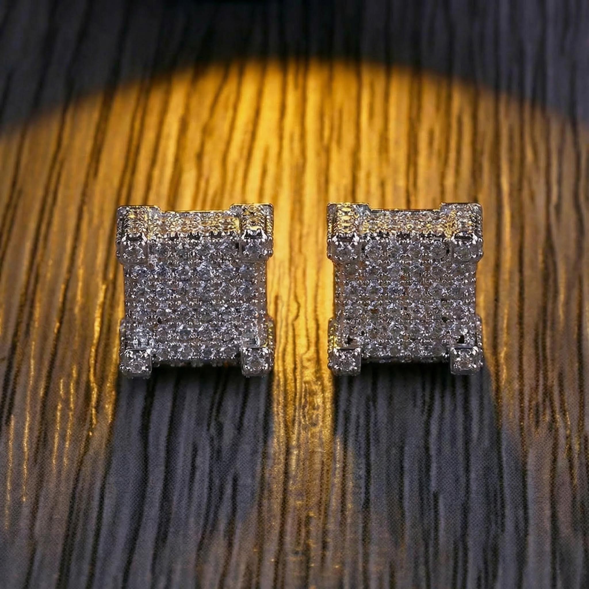 Iced Paved Diamond Stud Earring