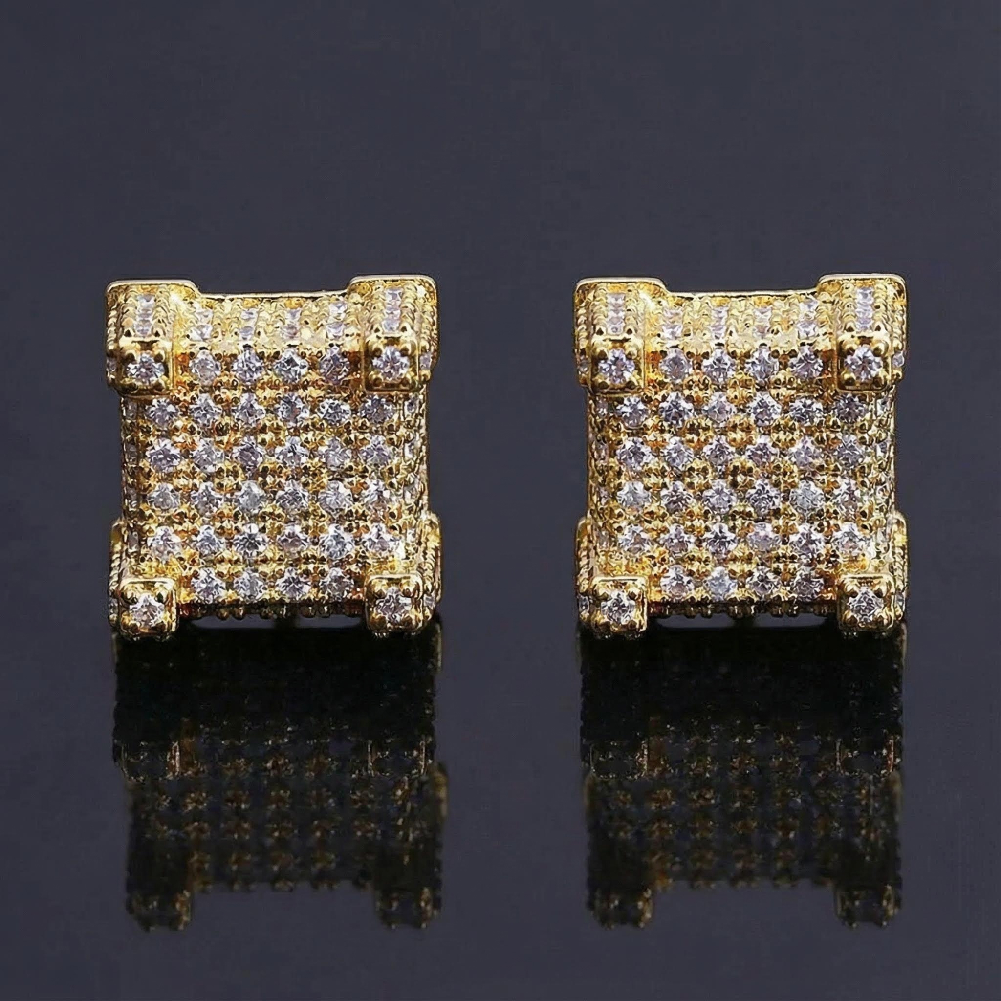 Iced Paved Diamond Stud Earring
