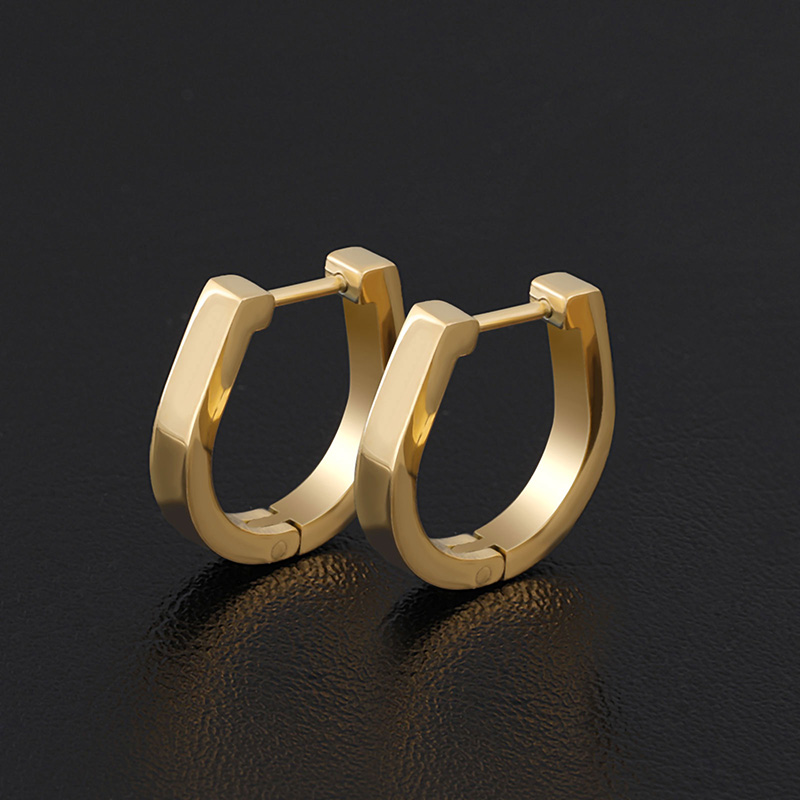 Oval Hoop Earrings in Gold