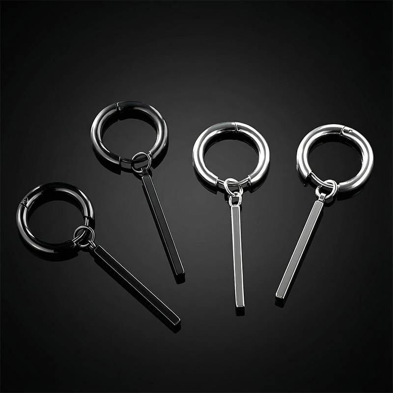 Square Stick Stainless Steel Hoop Earrings Square Stick Stainless Steel Hoop Earrings