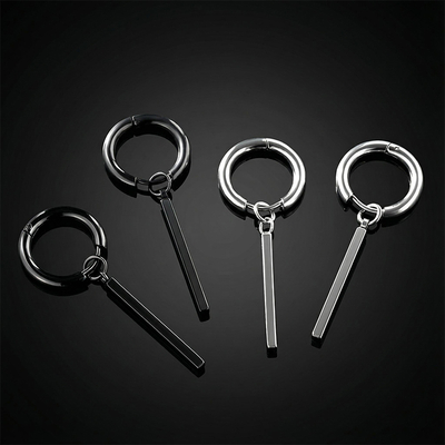 Square Stick Stainless Steel Hoop Earrings