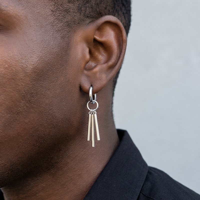 Three Stick Hoop Earrings