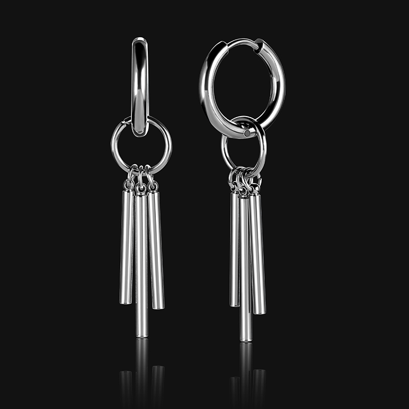 Three Stick Hoop Earrings