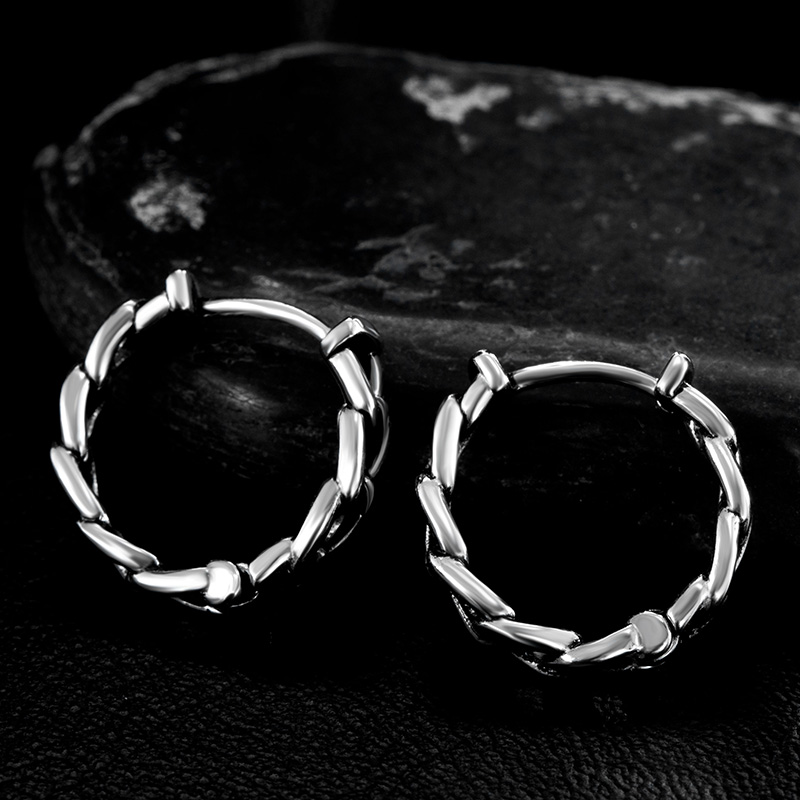 Curb Chain Stainless Steel Hoop Earrings