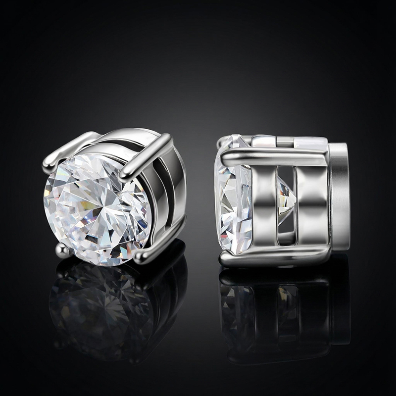 Round Stone Magnetic Non-Piercing Stud Earrings Round Stone Magnetic Non-Piercing Stud Earrings