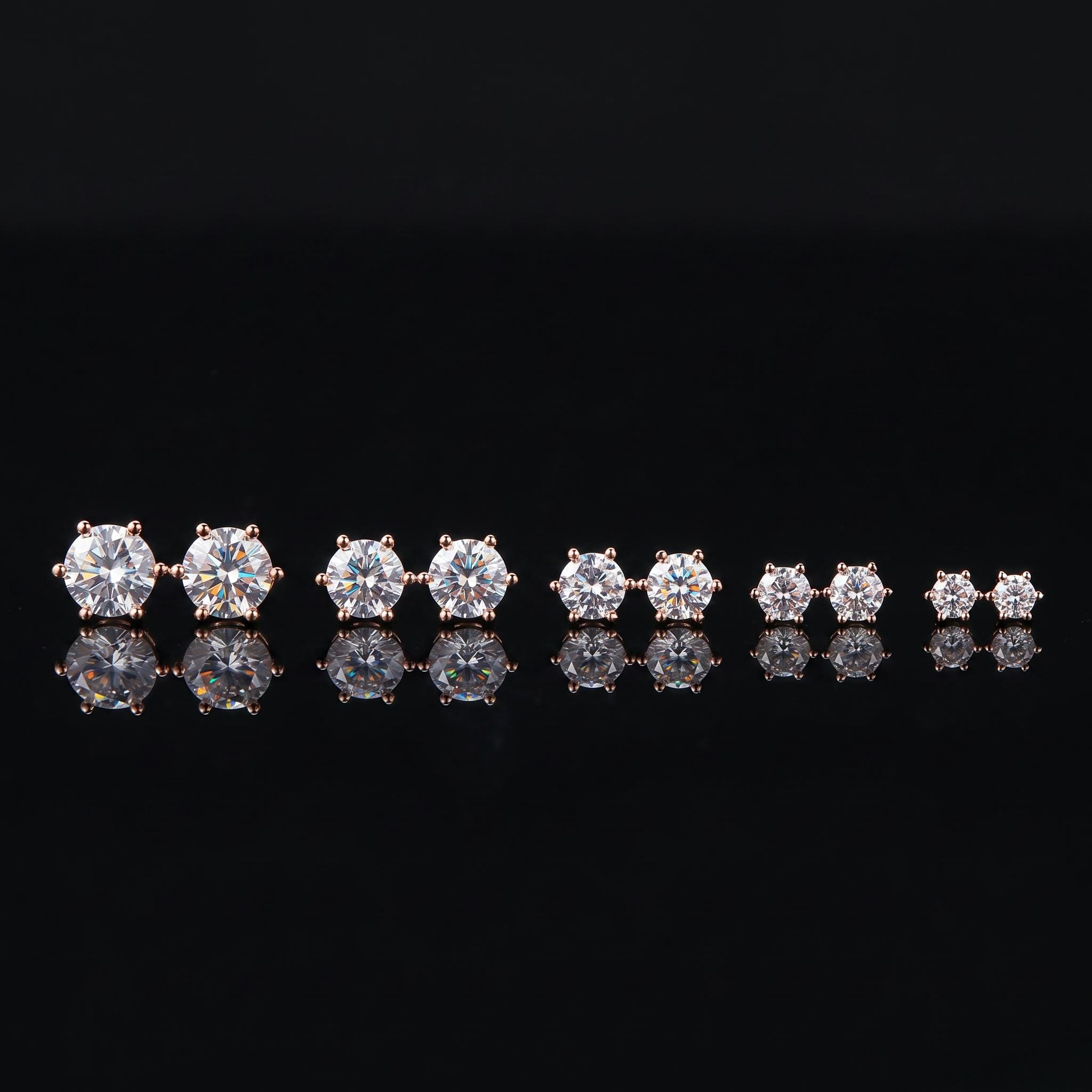  6-Prong Round Cut Stud Earrings