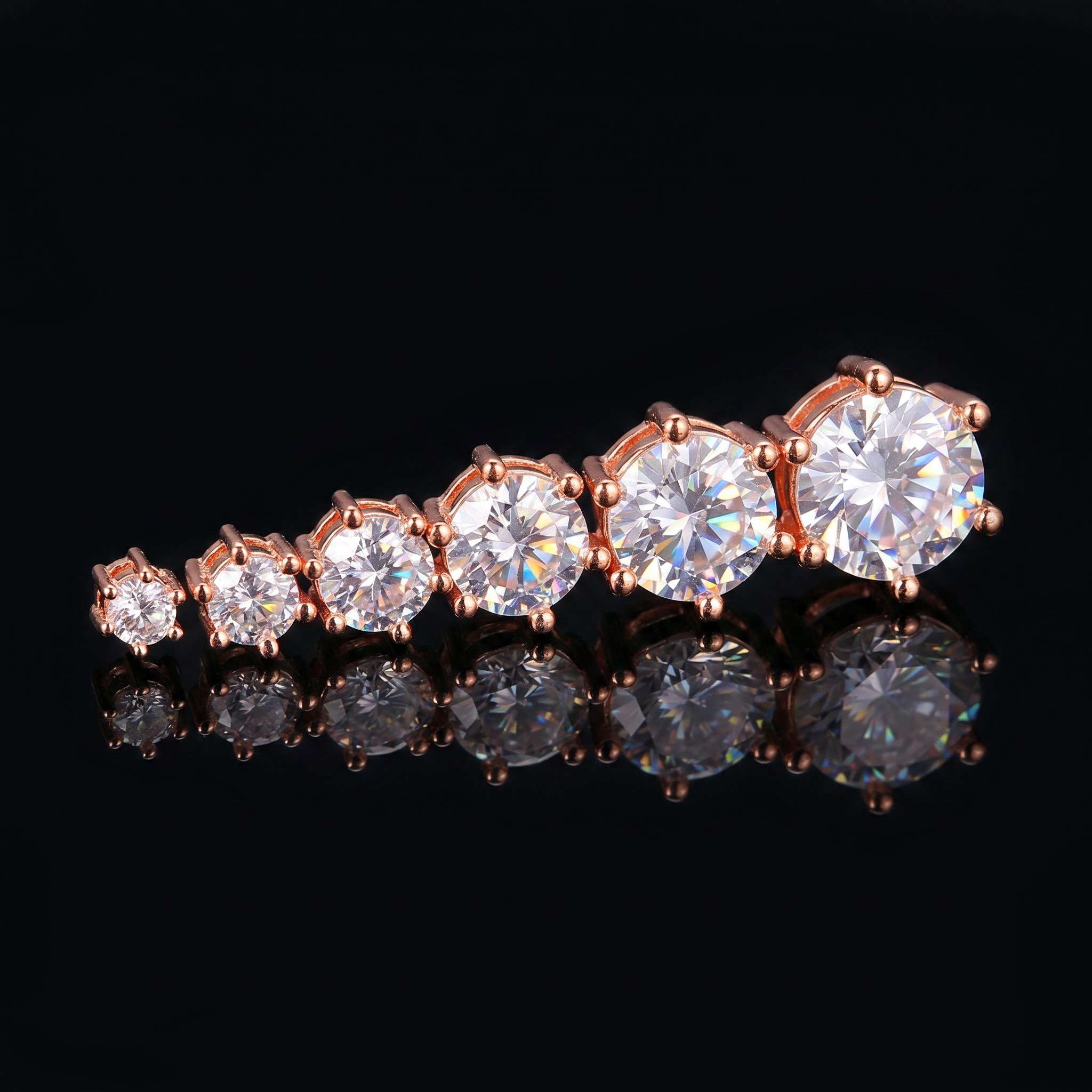  6-Prong Round Cut Stud Earrings