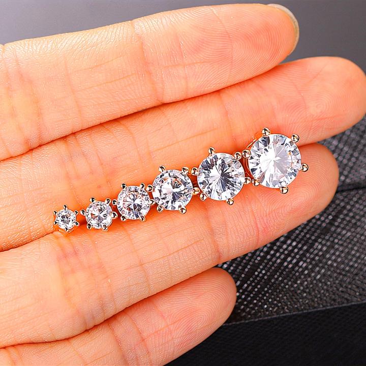  6-Prong Round Cut Stud Earrings