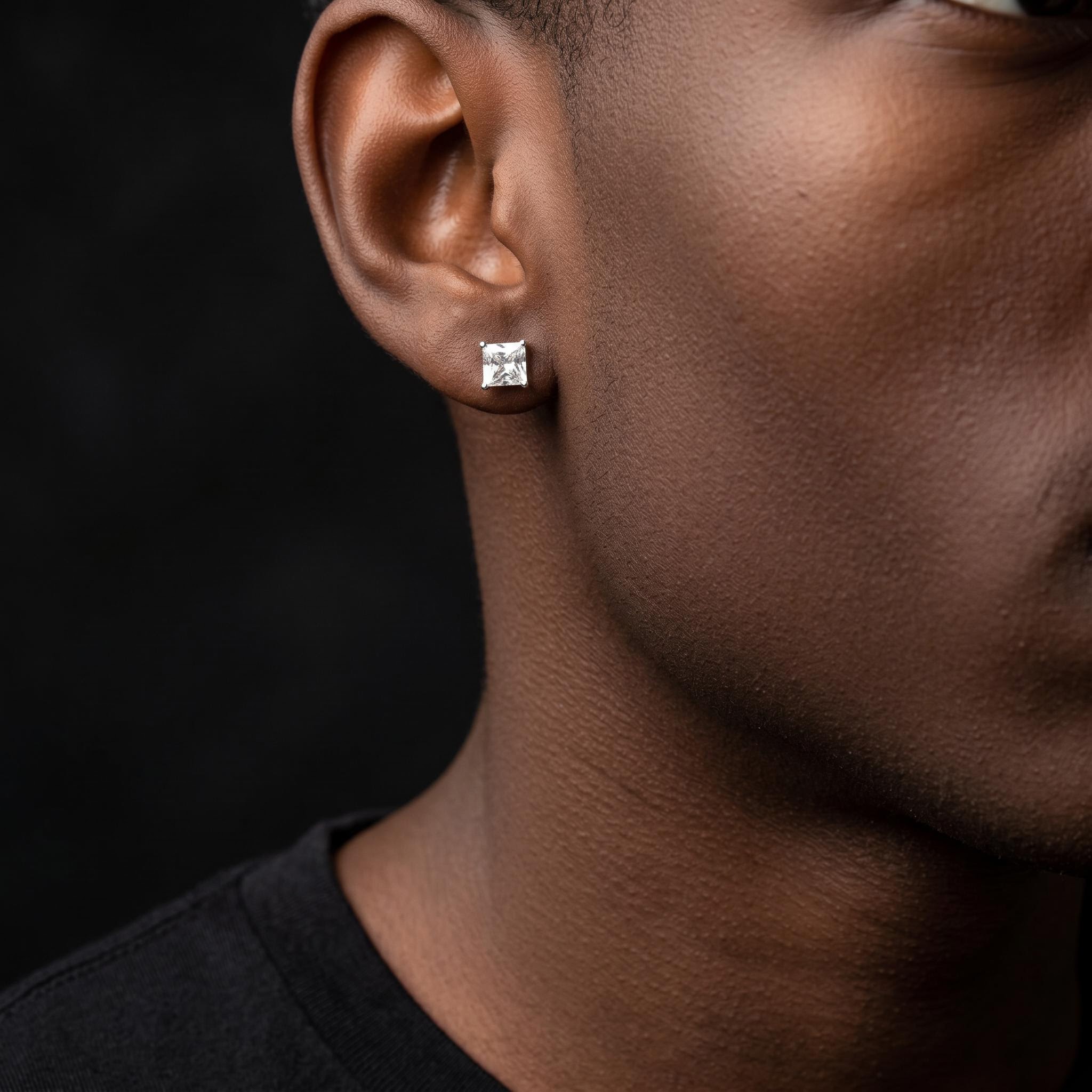 4-Prong Square Princess Cut Earrings (A Pair) 4-Prong Square Princess Cut Earrings (A Pair)