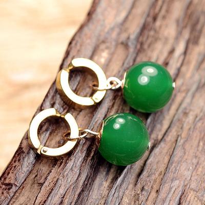 Agate Dangle Clip-on Earrings