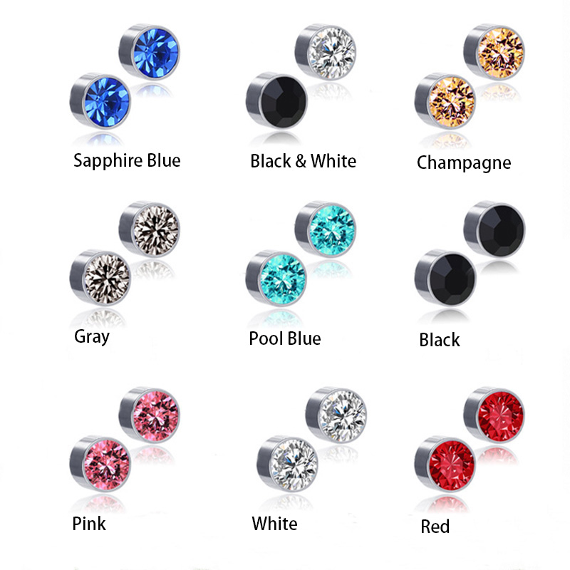 Color Magnetic Non-Piercing Stainless Steel Earrings