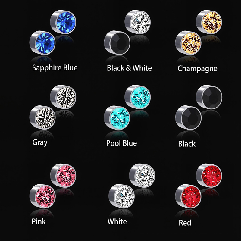 Color Magnetic Non-Piercing Stainless Steel Earrings Color Magnetic Non-Piercing Stainless Steel Earrings