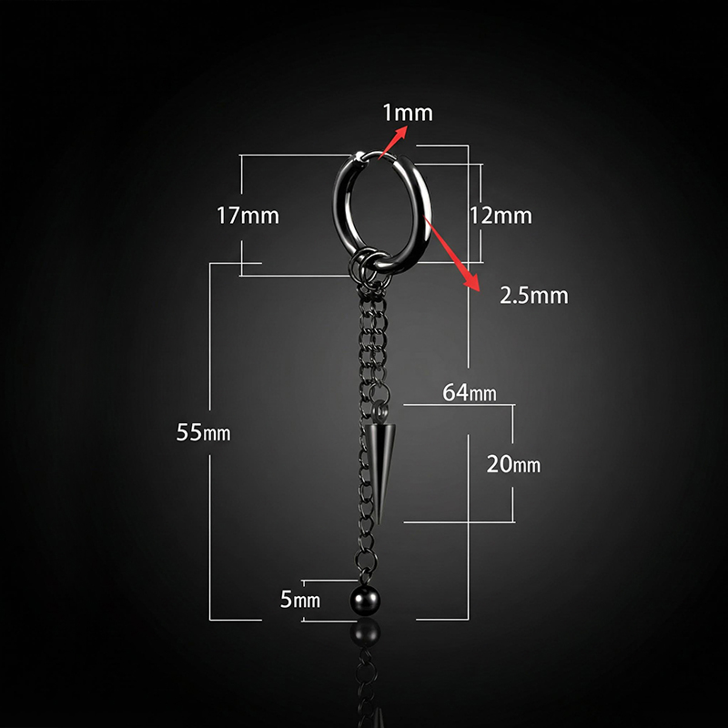 Cone Bead Chain Drop Dangle Earrings