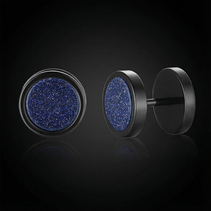 Natural Stone Dumbbell Stud Earrings