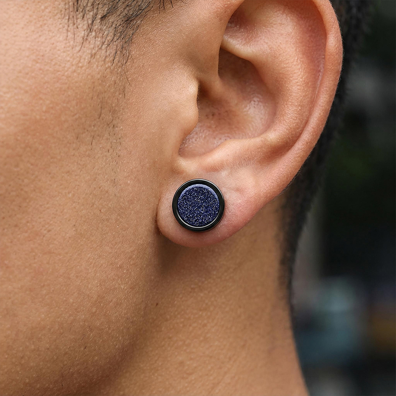 Natural Stone Dumbbell Stud Earrings