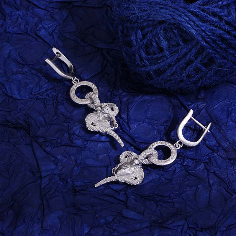  Snake Hair Banshee Greek Key Earrings