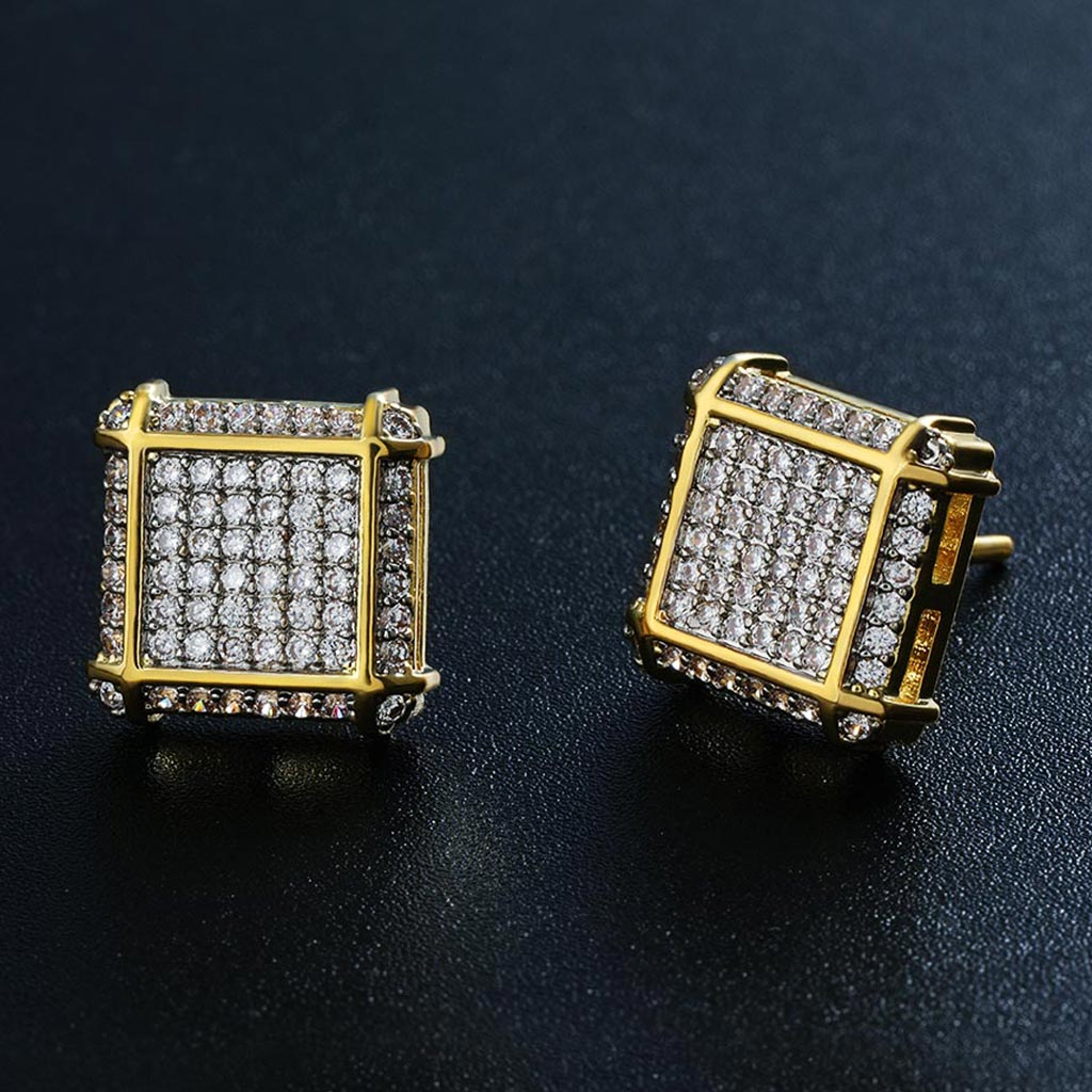 Micro Diamond Paved Stud Earring - Helloice Jewelry