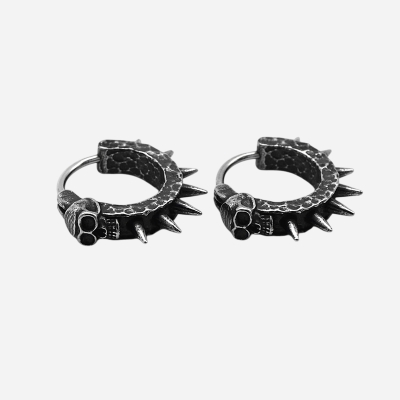 Vintage Black Skull Thorns Earrings