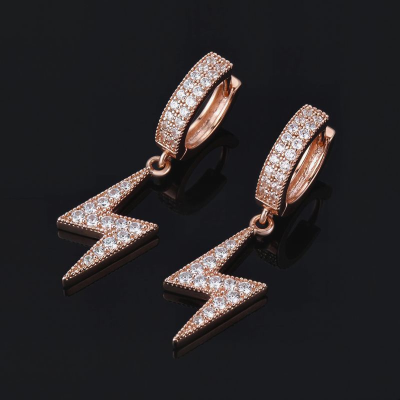 Iced Lightning  Dangling Earrings