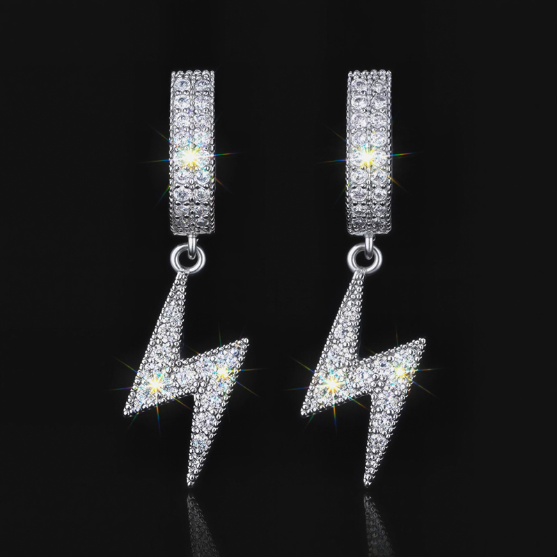 Iced Lightning  Dangling Earrings