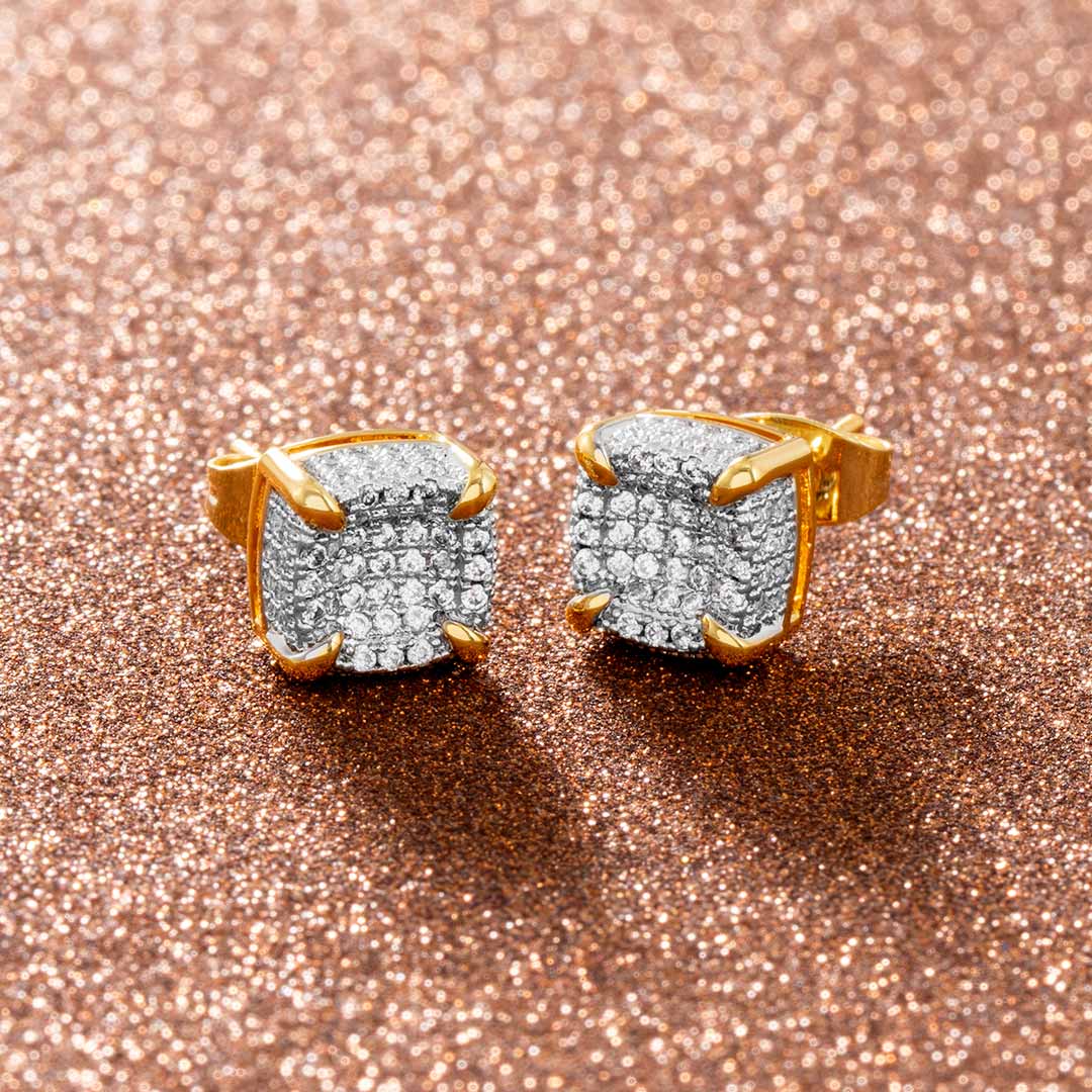  9*9mm-Rounded Square Stud Earrings