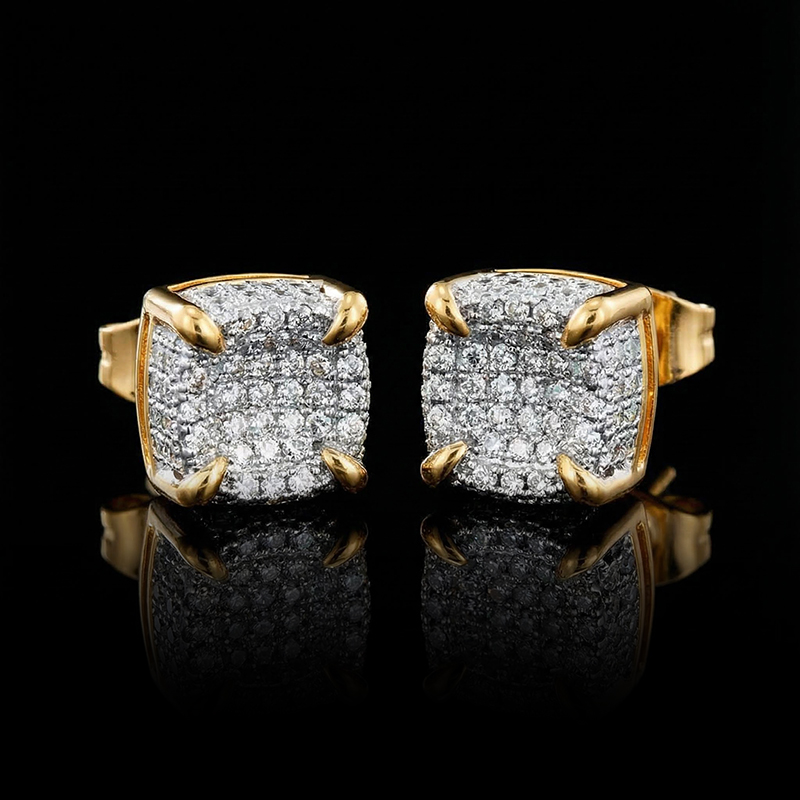 9*9mm-Rounded Square Stud Earrings 9*9mm-Rounded Square Stud Earrings