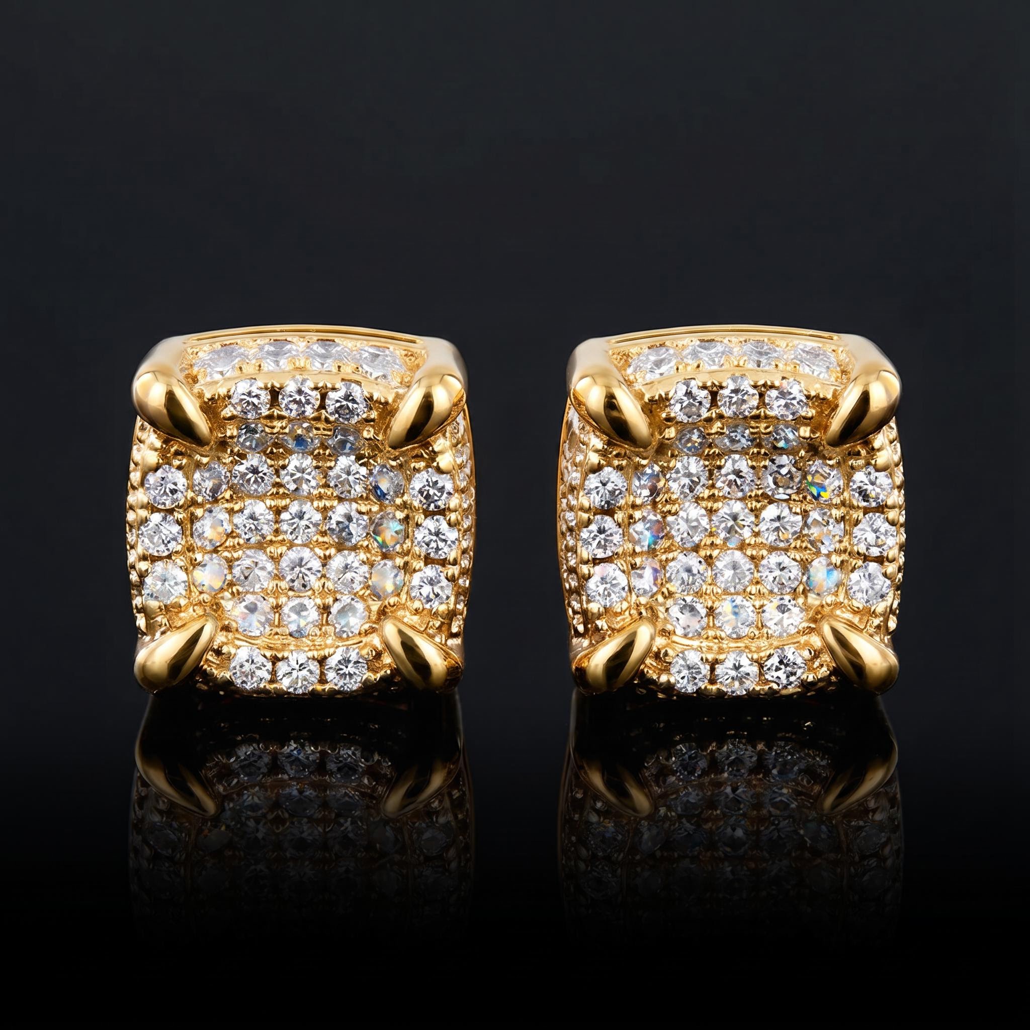  9*9mm-Rounded Square Stud Earrings