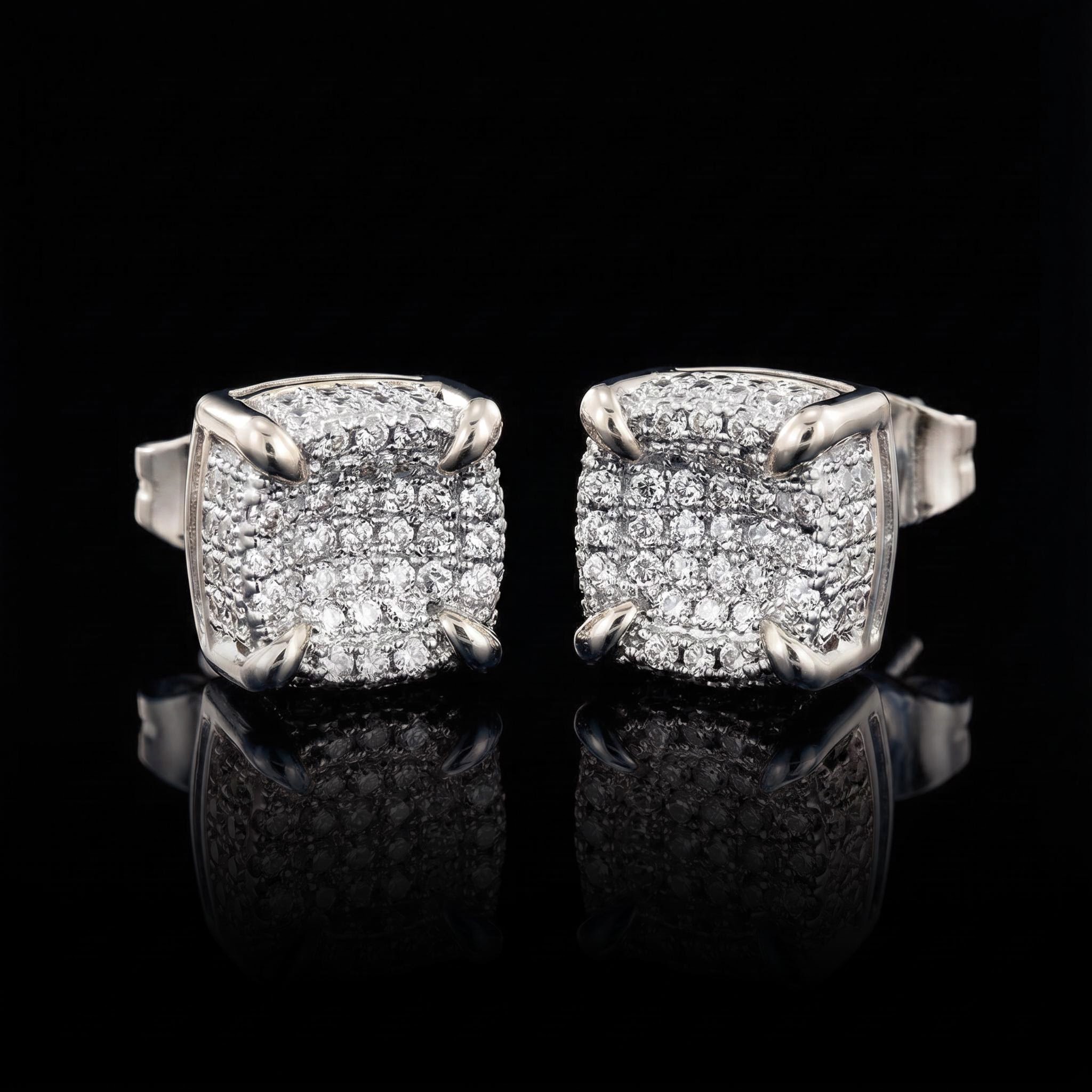  9*9mm-Rounded Square Stud Earrings