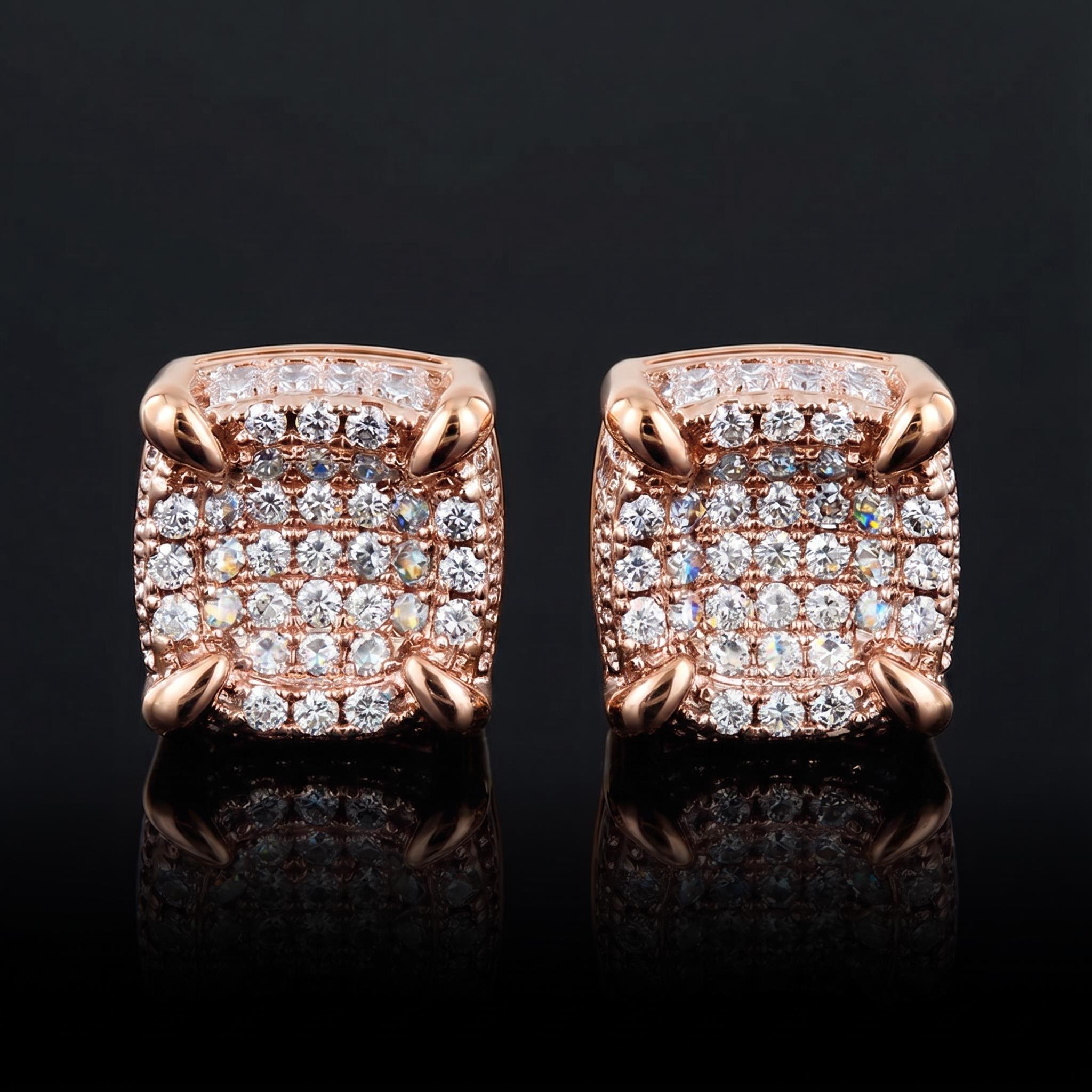  9*9mm-Rounded Square Stud Earrings