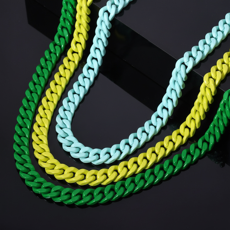 13mm Titanium Steel Miami Cuban Link Chain 13mm Titanium Steel Miami Cuban Link Chain