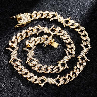 10mm Iced Cuban Barb Wire Chain