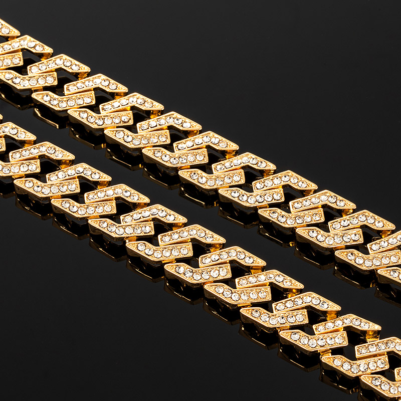14mm Iced Cuban Link Chain in Gold